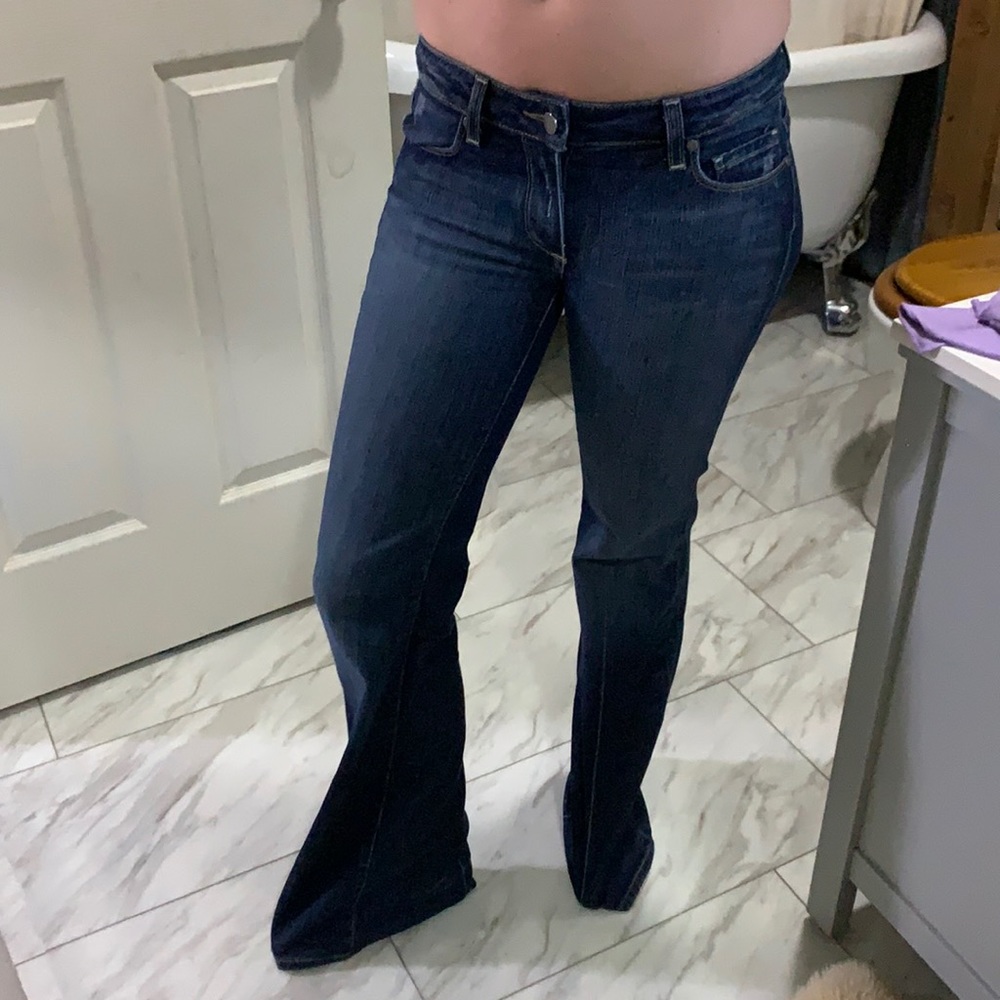 Paige Low/Mid-Rise Bell Bottom-style Jeans.